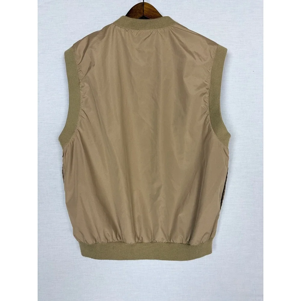Tri-Mountain Palm Desert Windbreaker Vest Mens Small‎ Tan Khaki V-Neck Golf S